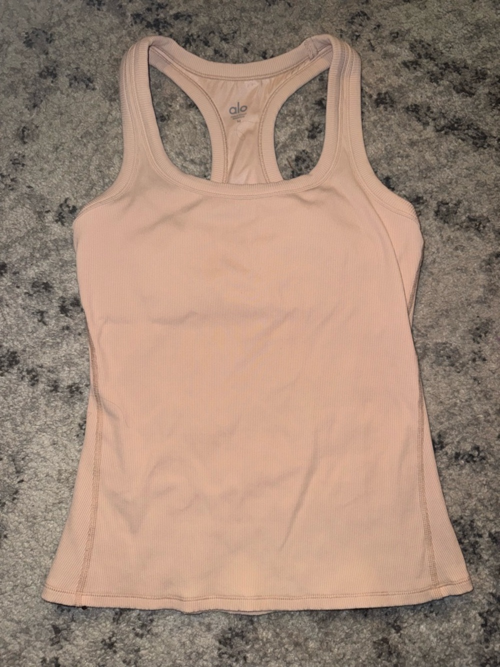 ALO Yoga Ribbed Racerback Tank in Pale Pink